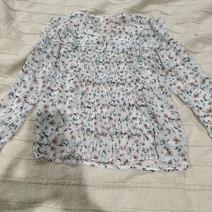 London Lace White Floral Blouse Medium. Peasant, cottage-core, Spring